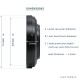 MASSA Standard Lens Hood & Push Cap - Dimensions (46mm)